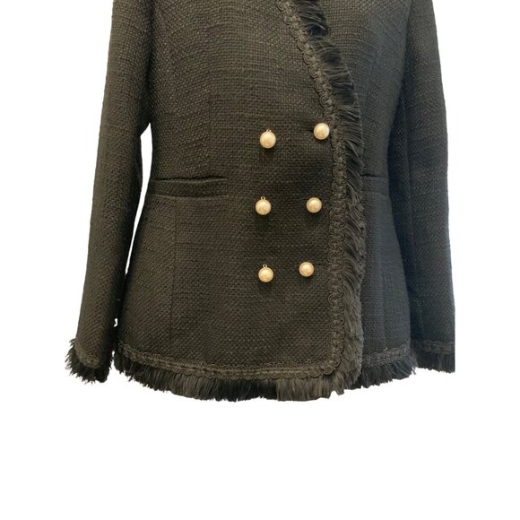 A N L JACKET black CH36 H40 26 long Medium pearl buttons - Picture 3 of 10